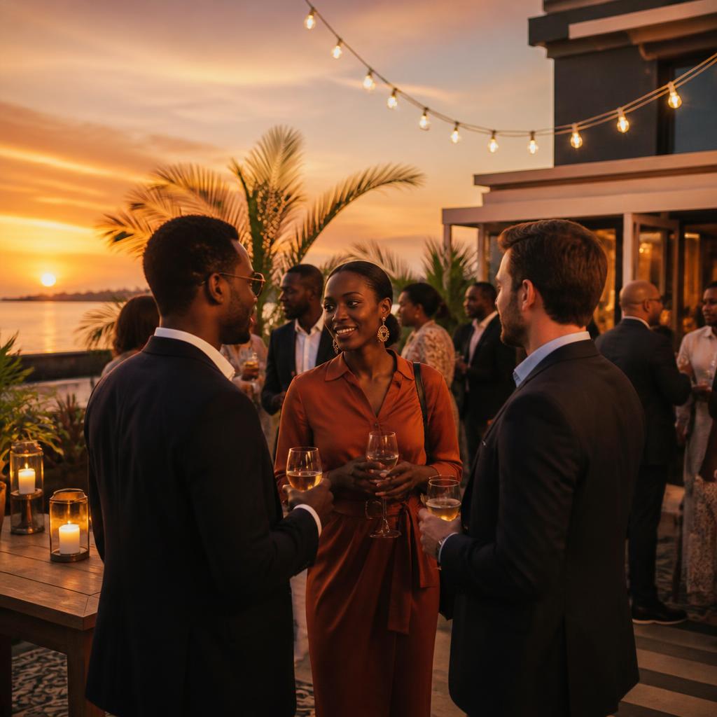 Networking au coucher du soleil